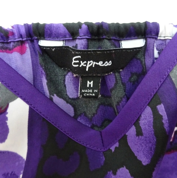 💜Express Women Cami Top Spaghetti Straps V-Neck Floral Leopard💜Size M💜 - Picture 9 of 12